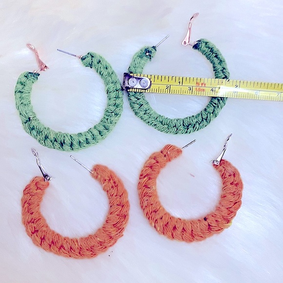 🆕»-»FaNcY MoDeRn DaY HoOpS w/a tWiSt«WoVeN KnOttEd»ClAsSiC bOhO sTyLe« Handmade - Picture 4 of 15